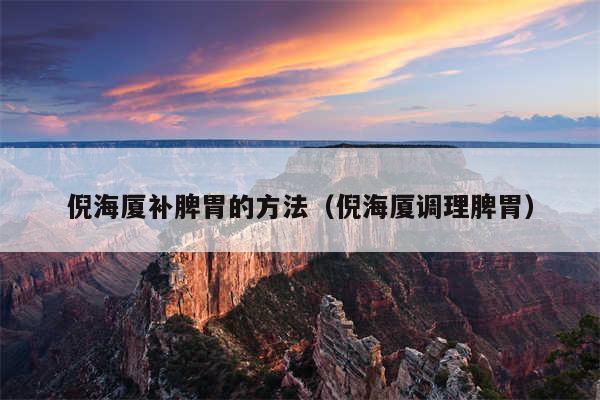 倪海厦补脾胃的方法（倪海厦调理脾胃）