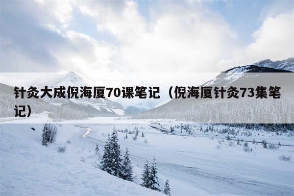 针灸大成倪海厦70课笔记（倪海厦针灸73集笔记）