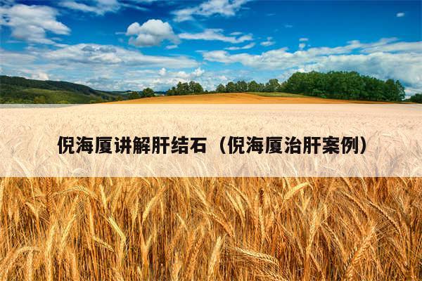 倪海厦讲解肝结石（倪海厦治肝案例）