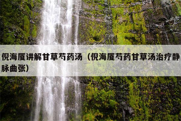 倪海厦讲解甘草芍药汤（倪海厦芍药甘草汤治疗静脉曲张）