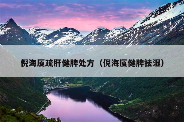 倪海厦疏肝健脾处方（倪海厦健脾祛湿）