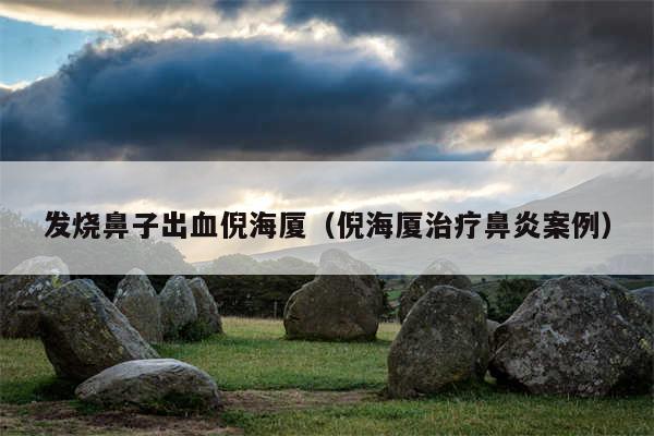 发烧鼻子出血倪海厦（倪海厦治疗鼻炎案例）