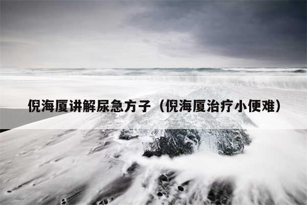 倪海厦讲解尿急方子（倪海厦治疗小便难）