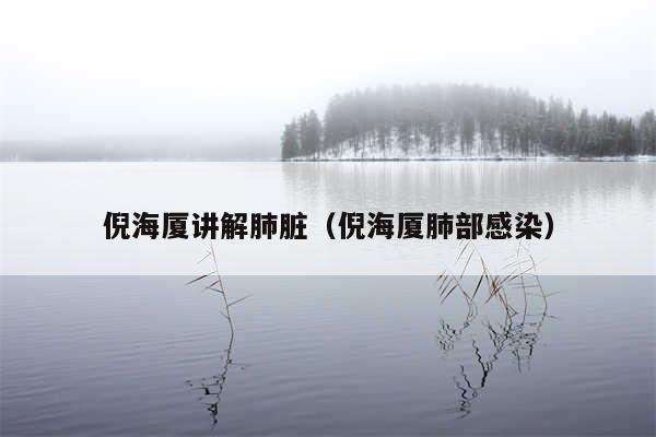 倪海厦讲解肺脏（倪海厦肺部感染）