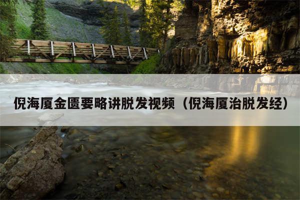 倪海厦金匮要略讲脱发视频（倪海厦治脱发经）