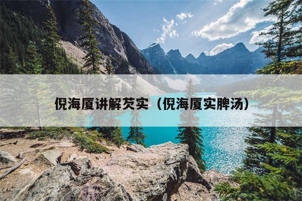 倪海厦讲解芡实（倪海厦实脾汤）
