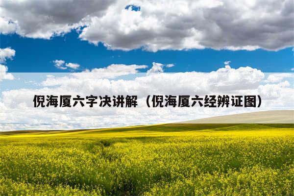 倪海厦六字决讲解（倪海厦六经辨证图）