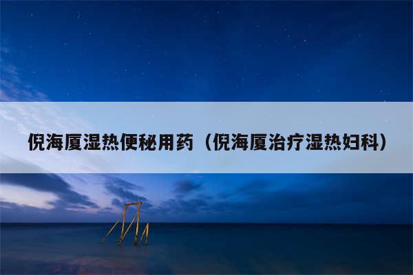倪海厦湿热便秘用药（倪海厦治疗湿热妇科）