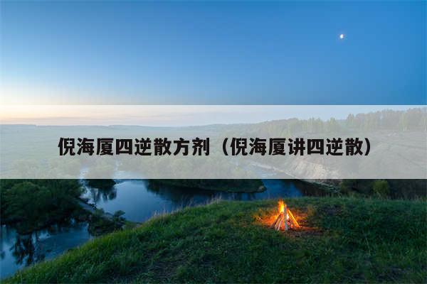 倪海厦四逆散方剂（倪海厦讲四逆散）