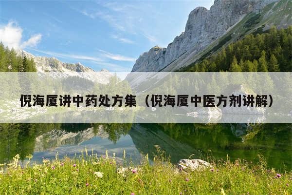 倪海厦讲中药处方集（倪海厦中医方剂讲解）
