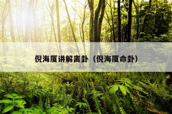 倪海厦讲解离卦（倪海厦命卦）
