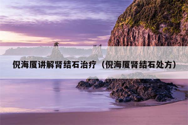 倪海厦讲解肾结石治疗（倪海厦肾结石处方）