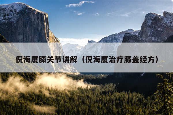 倪海厦膝关节讲解（倪海厦治疗膝盖经方）