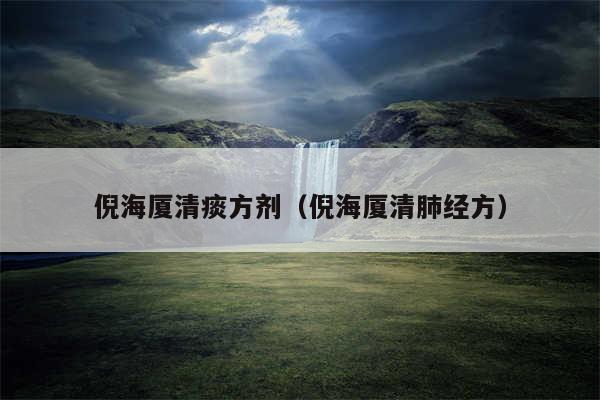倪海厦清痰方剂（倪海厦清肺经方）