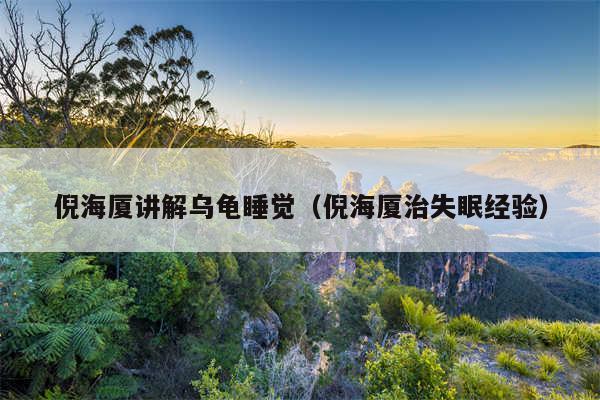 倪海厦讲解乌龟睡觉（倪海厦治失眠经验）