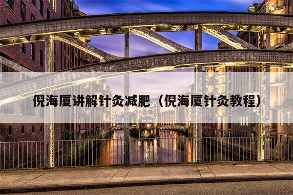 倪海厦讲解针灸减肥（倪海厦针灸教程）