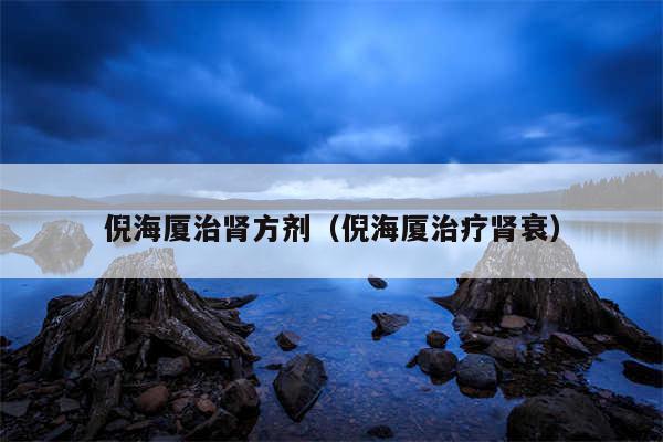 倪海厦治肾方剂（倪海厦治疗肾衰）