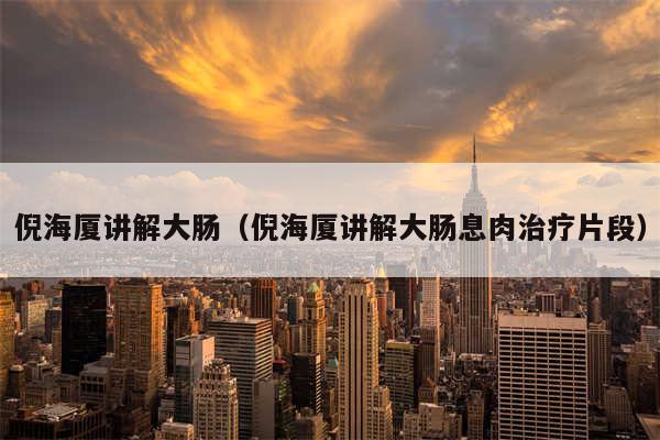 倪海厦讲解大肠（倪海厦讲解大肠息肉治疗片段）
