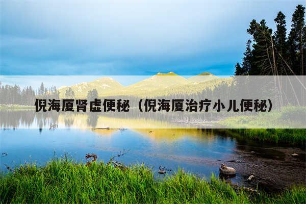 倪海厦肾虚便秘（倪海厦治疗小儿便秘）