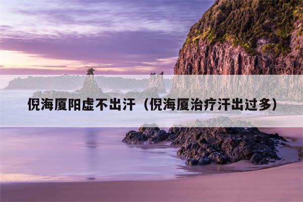倪海厦阳虚不出汗（倪海厦治疗汗出过多）