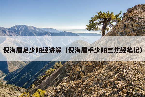 倪海厦足少阳经讲解（倪海厦手少阳三焦经笔记）