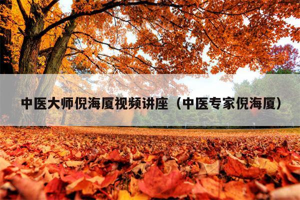 中医大师倪海厦视频讲座（中医专家倪海厦）