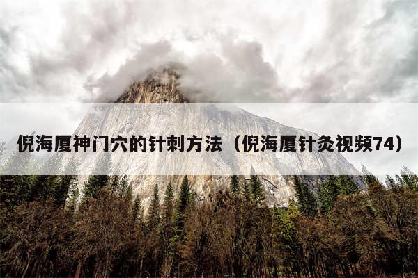 倪海厦神门穴的针刺方法（倪海厦针灸视频74）