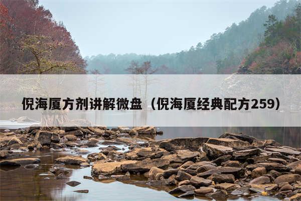 倪海厦方剂讲解微盘（倪海厦经典配方259）