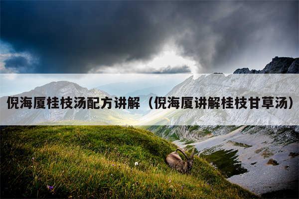 倪海厦桂枝汤配方讲解（倪海厦讲解桂枝甘草汤）