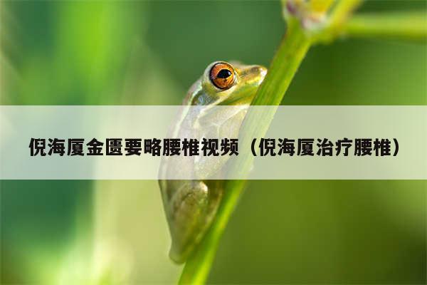 倪海厦金匮要略腰椎视频（倪海厦治疗腰椎）