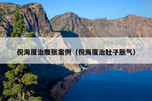 倪海厦治腹胀案例（倪海厦治肚子胀气）