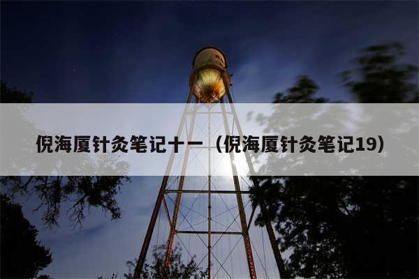 倪海厦针灸笔记十一（倪海厦针灸笔记19）