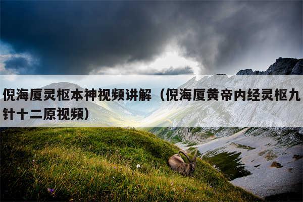 倪海厦灵枢本神视频讲解（倪海厦黄帝内经灵枢九针十二原视频）