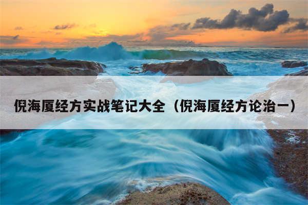 倪海厦经方实战笔记大全（倪海厦经方论治一）