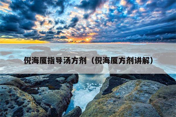 倪海厦指导汤方剂（倪海厦方剂讲解）