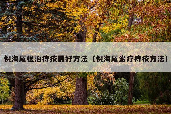 倪海厦根治痔疮最好方法（倪海厦治疗痔疮方法）