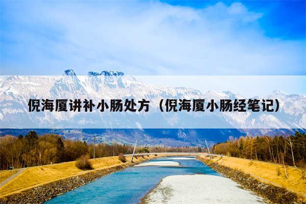 倪海厦讲补小肠处方（倪海厦小肠经笔记）