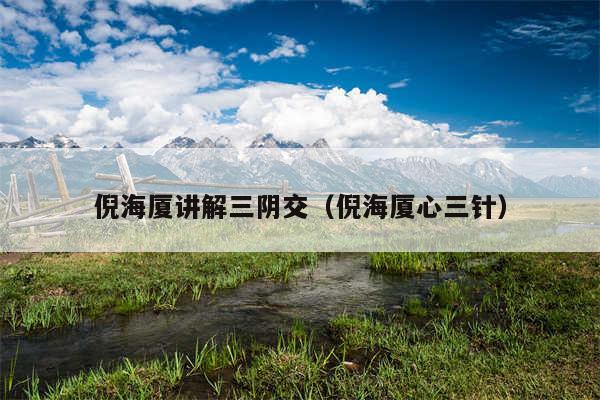 倪海厦讲解三阴交（倪海厦心三针）