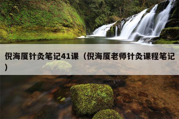 倪海厦针灸笔记41课（倪海厦老师针灸课程笔记）