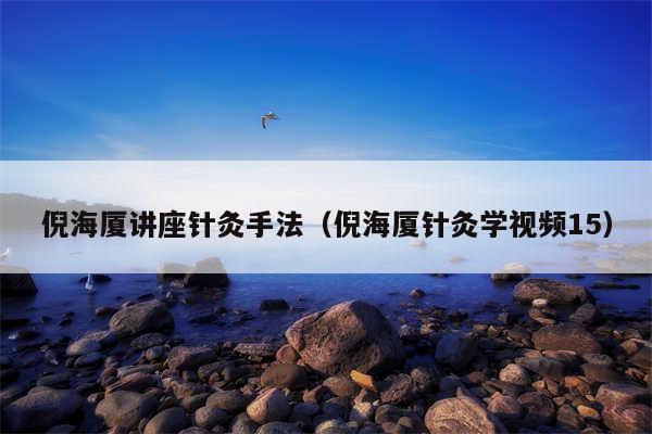 倪海厦讲座针灸手法（倪海厦针灸学视频15）