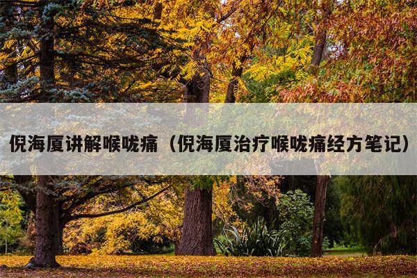 倪海厦讲解喉咙痛（倪海厦治疗喉咙痛经方笔记）