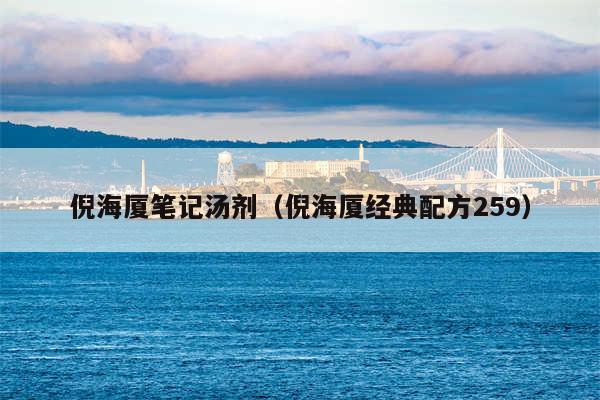倪海厦笔记汤剂（倪海厦经典配方259）