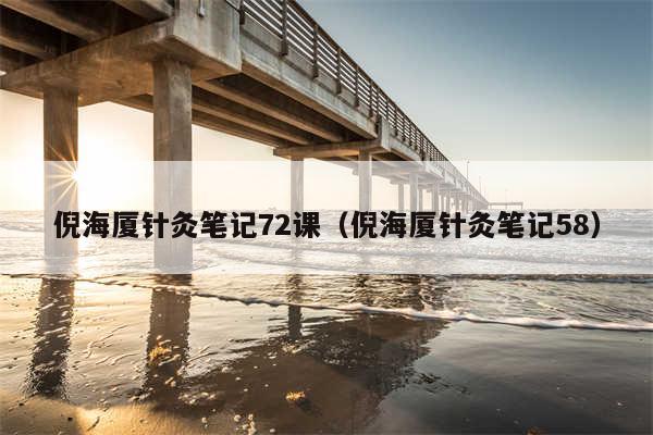 倪海厦针灸笔记72课（倪海厦针灸笔记58）