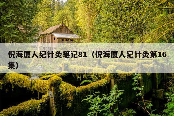 倪海厦人纪针灸笔记81（倪海厦人纪针灸第16集）