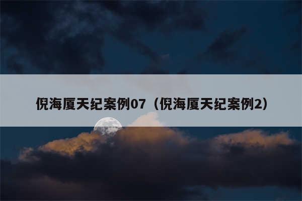 倪海厦天纪案例07（倪海厦天纪案例2）