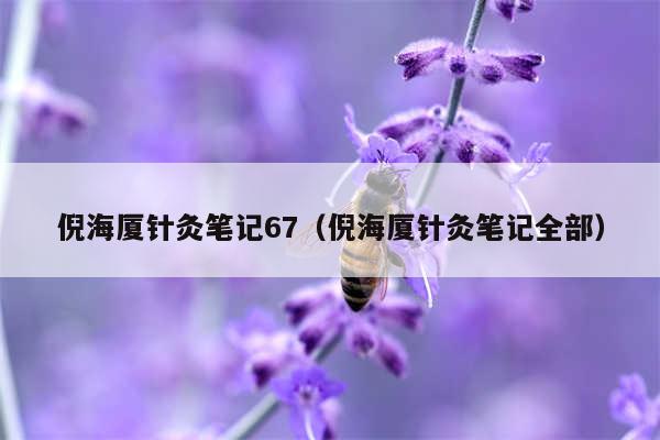 倪海厦针灸笔记67（倪海厦针灸笔记全部）
