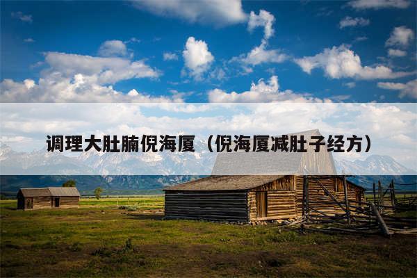调理大肚腩倪海厦（倪海厦减肚子经方）