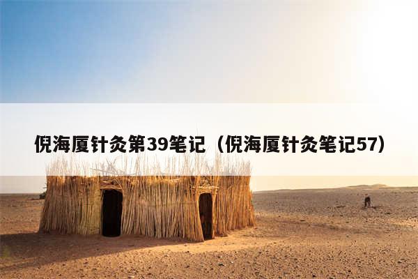 倪海厦针灸第39笔记（倪海厦针灸笔记57）