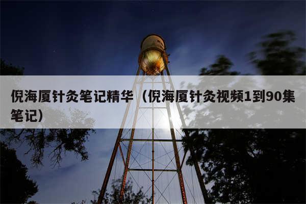 倪海厦针灸笔记精华（倪海厦针灸视频1到90集笔记）