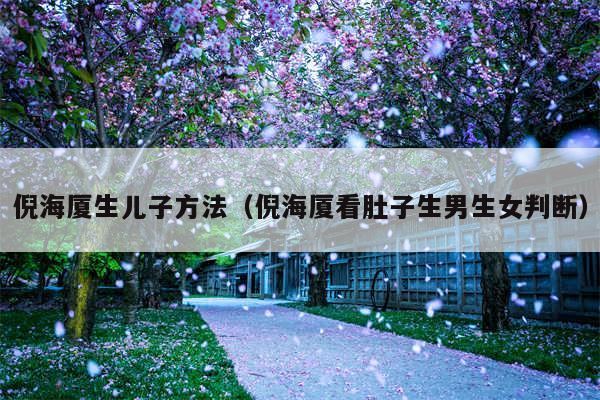 倪海厦生儿子方法（倪海厦看肚子生男生女判断）
